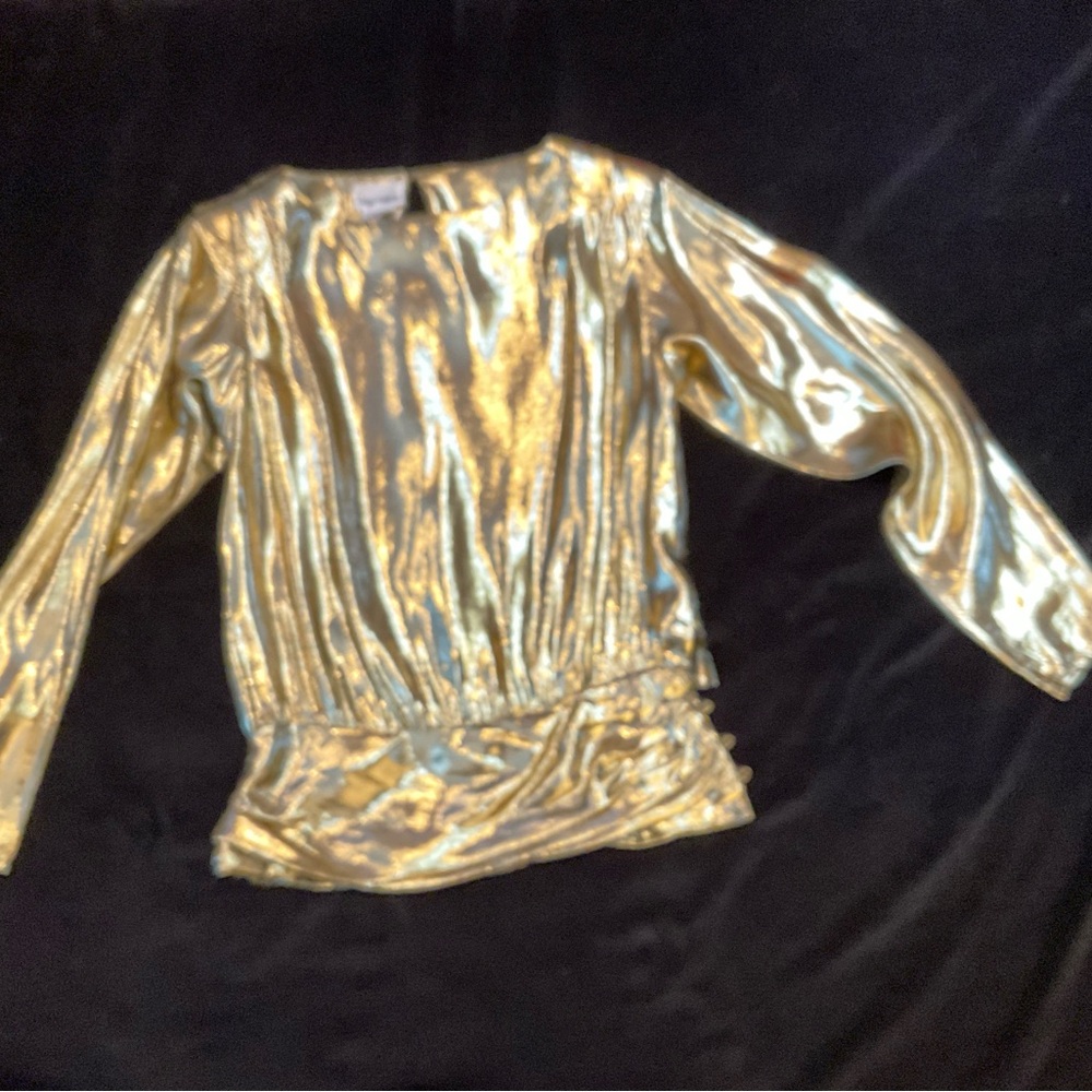 Vintage Gold Metallic Mylar Evening Blouse